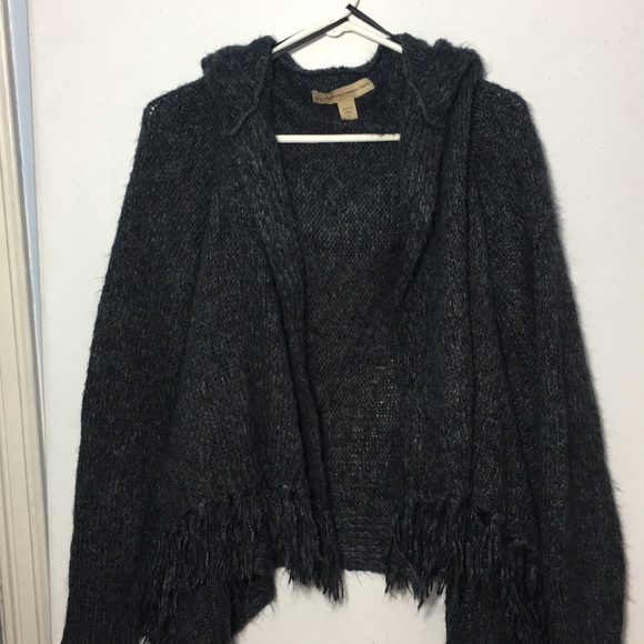 Nine West Sweaters - Size L Nine West poncho/hoodie w/ fringe